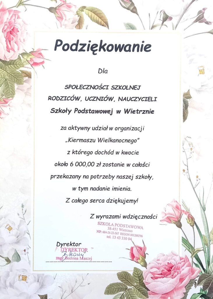 PODZIĘKOWANIE